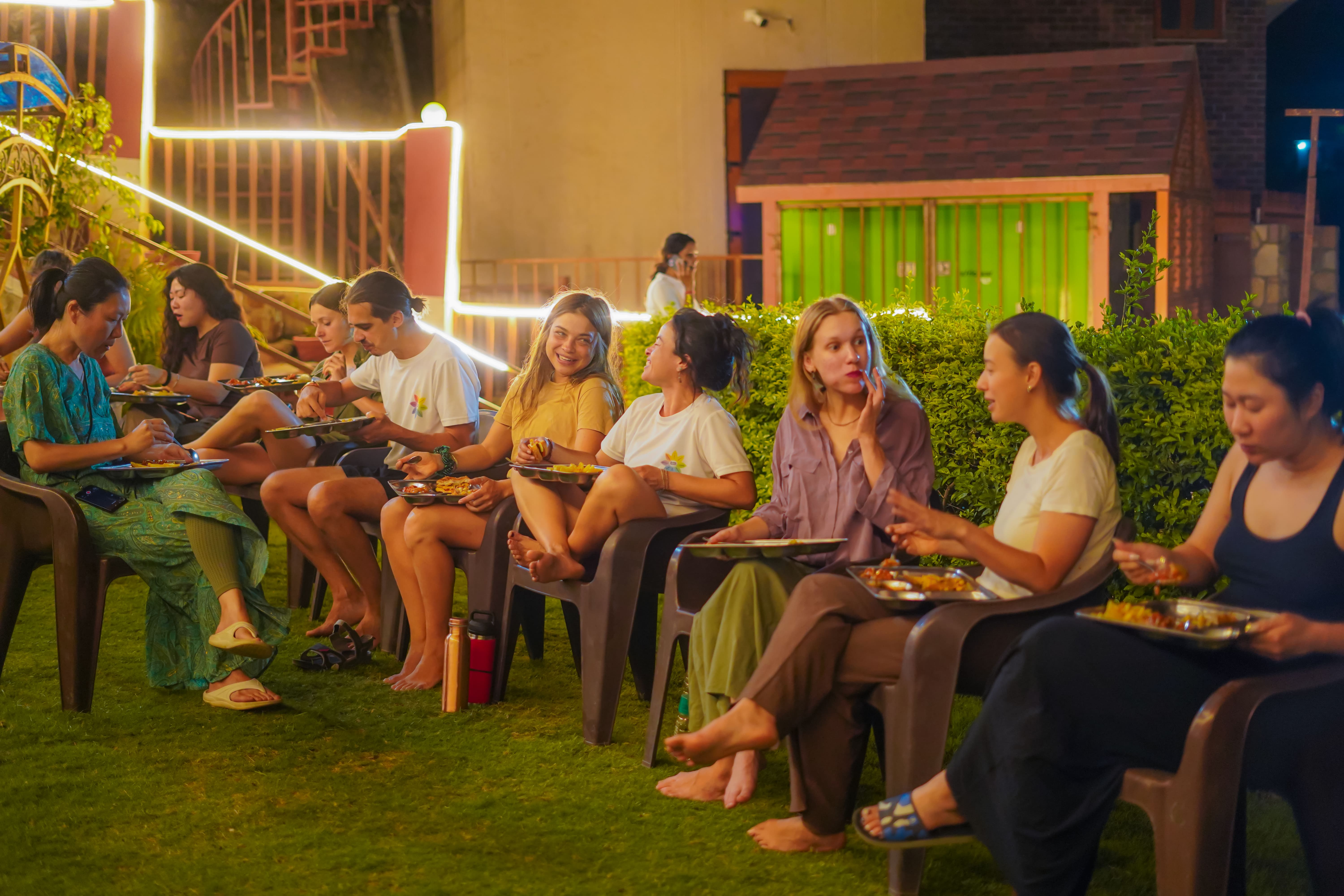 Vegetarian Sattvic food served at a yoga school in Rishikesh