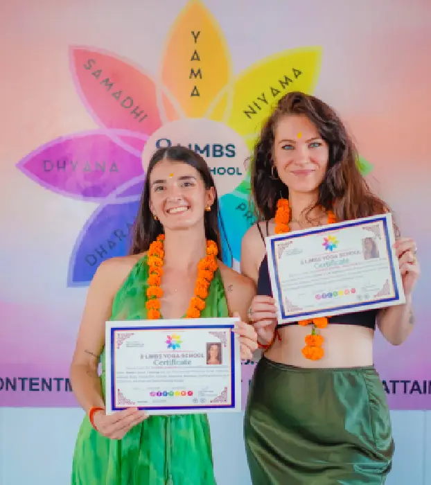 300 hour Yoga TTC Students celebrating graduation at 8 Limbs Yoga School