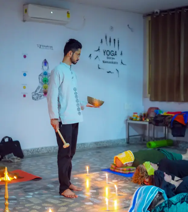 Yoga students spending time together in Rishikesh
