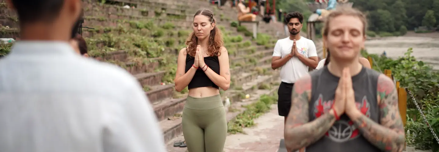 Students spending time together during yoga teacher training