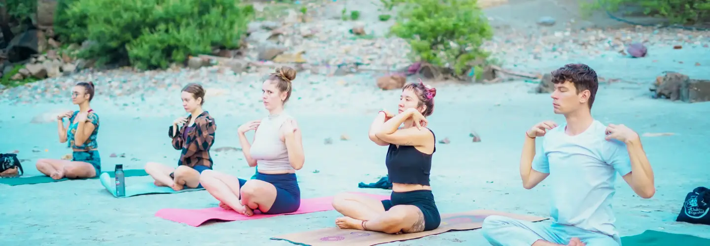 Yoga practice space at 8 Limbs Yoga School