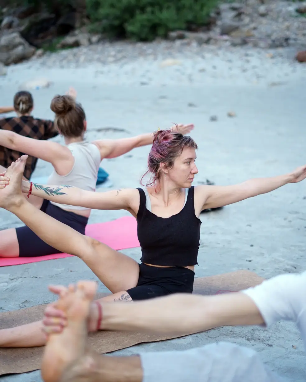 Yoga practice at 8 Limbs Yoga School in Rishikesh