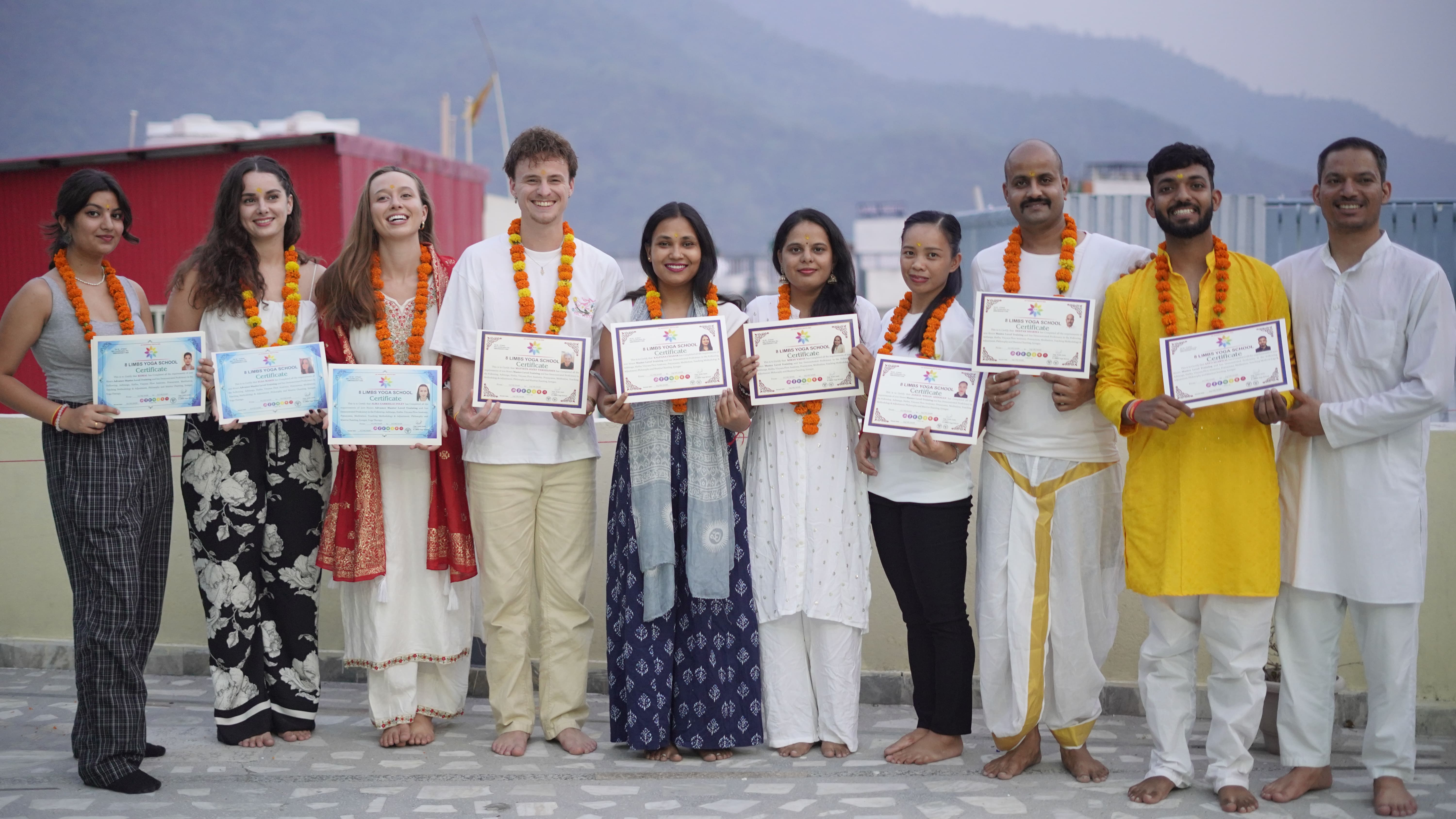 Yoga teacher training students together in Rishikesh